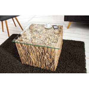FOSSIL modern uszadékfa dohányzóasztal - 45cm INVICTA