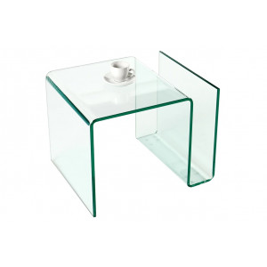CLEAR üveg dohányzóasztal  -50 cm