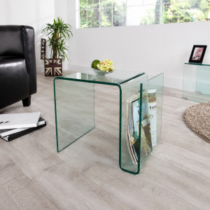 CLEAR üveg dohányzóasztal  -50 cm INVICTA