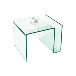 CLEAR üveg dohányzóasztal  -50 cm INVICTA