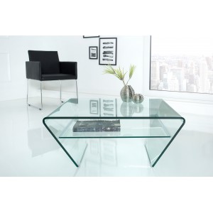 TRAPEZ üveg dohányzóasztal - 70cm INVICTA