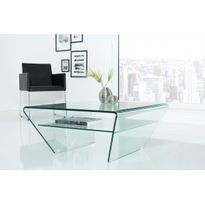 TRAPEZ üveg dohányzóasztal - 70cm