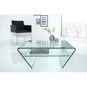 TRAPEZ üveg dohányzóasztal - 70cm INVICTA