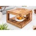 CUBE tömörfa dohányzóasztal 60 cm – natúr rózsafa