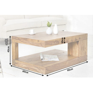 GIANT tömör rózsafa dohányzóasztal