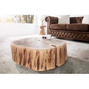 GOA tömör akác dohányzóasztal - 60cm INVICTA