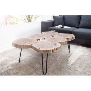 GOA II tömör akác dohányzóasztal - 115cm INVICTA