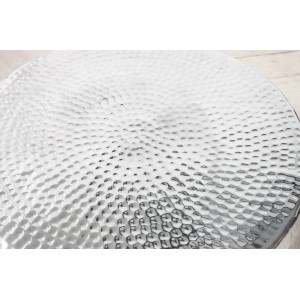 OPTIK modern fém dohányzóasztal - ezüst - 60cm