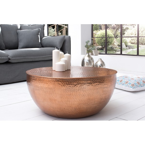 OPTIK-II modern fém dohányzóasztal - réz - 60cm