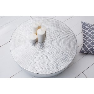 OPTIK-II modern fém dohányzóasztal - ezüst - 60cm