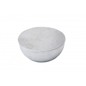 OPTIK-II modern fém dohányzóasztal - ezüst - 60cm