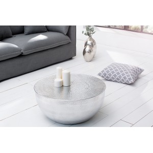 OPTIK-II modern fém dohányzóasztal - ezüst - 60cm