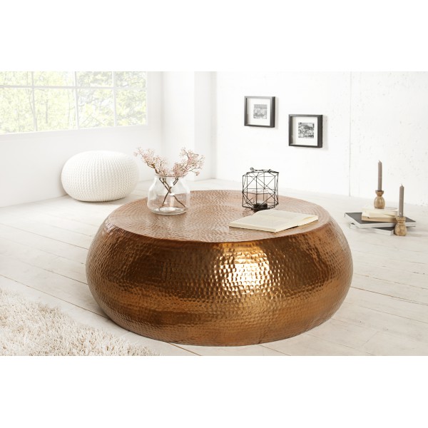OPTIK modern fém dohányzóasztal - réz - 80cm