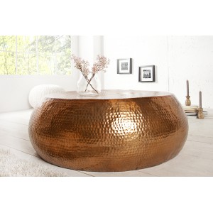 OPTIK modern fém dohányzóasztal - réz - 80cm INVICTA