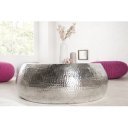 OPTIK modern fém dohányzóasztal - ezüst - 80cm