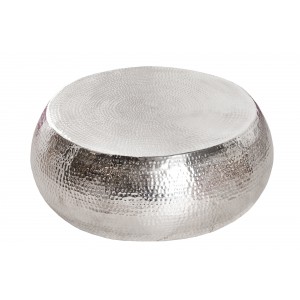 OPTIK modern fém dohányzóasztal - ezüst - 80cm