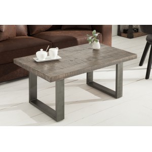 IRON CRAFT mangófa dohányzóasztal - szürke - 100cm INVICTA