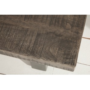 IRON CRAFT mangófa dohányzóasztal - szürke - 100cm