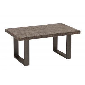 IRON CRAFT mangófa dohányzóasztal - szürke - 100cm