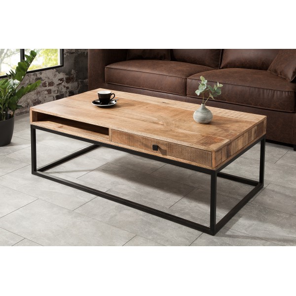 IRON CRAFT mangófa dohányzóasztal - 110cm