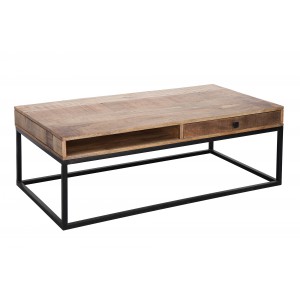 IRON CRAFT mangófa dohányzóasztal - 110cm