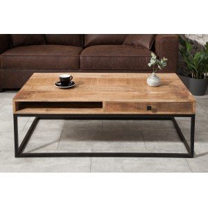 IRON CRAFT mangófa dohányzóasztal - 110cm INVICTA