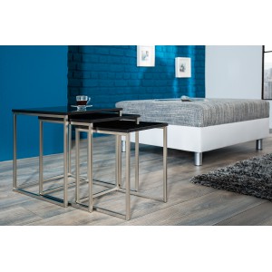 NEW FUSION modern lerakóasztal szett - fekete INVICTA