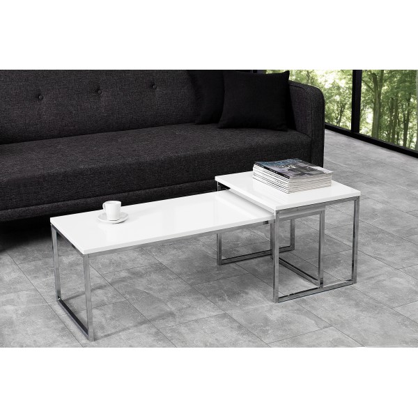 NOBILE design dohányzóasztal szett - fehér