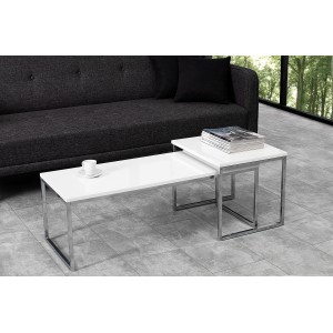 NOBILE design dohányzóasztal szett - fehér INVICTA