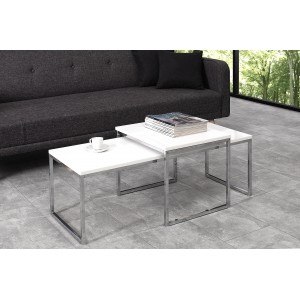 NOBILE design dohányzóasztal szett - fehér