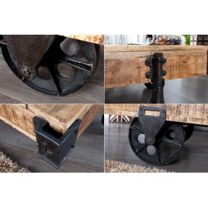 RAILWAY loft dohányzóasztal - 120cm