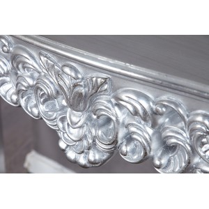 VENICE design barokk konzolasztal 110 cm - ezüst