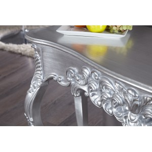 VENICE design barokk konzolasztal 110 cm - ezüst