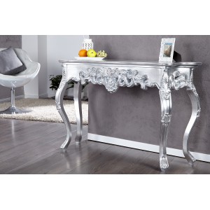 VENICE design barokk konzolasztal 110 cm - ezüst INVICTA