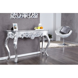 VENICE design barokk konzolasztal 110 cm - ezüst INVICTA
