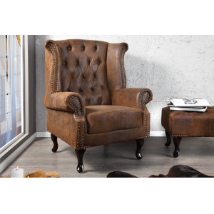 CHESTERFIELD design fotel - antik kávé INVICTA