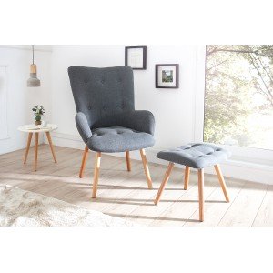 SCANDINAVIA design fotel és lábtartó INVICTA