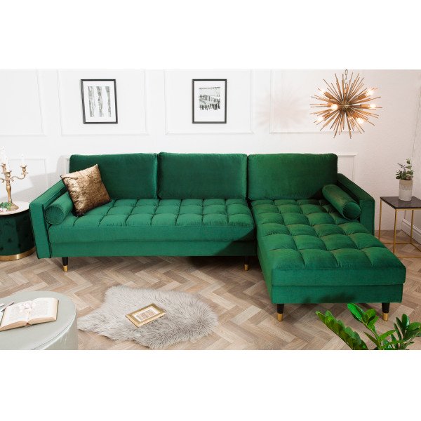 COZY VELVET design bársony kanapé - zöld