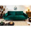 VELVETTA bársony kanapéágy 215 cm – smaragdzöld