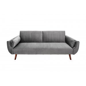 VELVETTA bársony kanapéágy 220 cm – ezüstszürke INVICTA