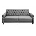 MAISON BELLE-II bársony kanapé - 220cm - szürke