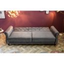 MAISON BELLE-II bársony kanapé - 220cm - szürke