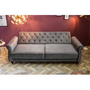 MAISON BELLE-II bársony kanapé - 220cm - szürke