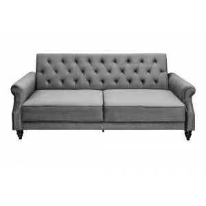 MAISON BELLE-II bársony kanapé - 220cm - szürke