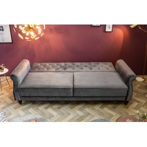 MAISON BELLE-II bársony kanapé - 220cm - szürke
