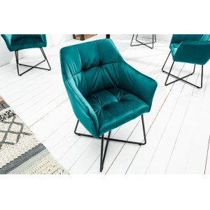 LOFT design bársony szék - türkiz INVICTA