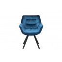 DUTCH COMFORT design bársony szék - kék