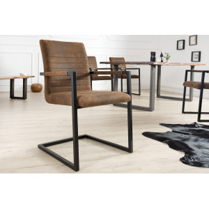 LOFT modern karfás szék - barna/fekete INVICTA