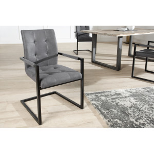 OXFORD design karfás szék - szürke INVICTA