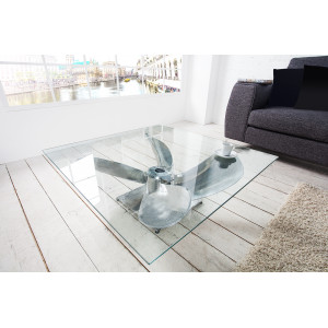 OCEAN design dohányzóasztal - ezüst INVICTA